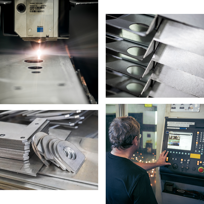 Laserschneiden von Metallteilen der Landshuter Metall- und Schweißtechnik GmbH